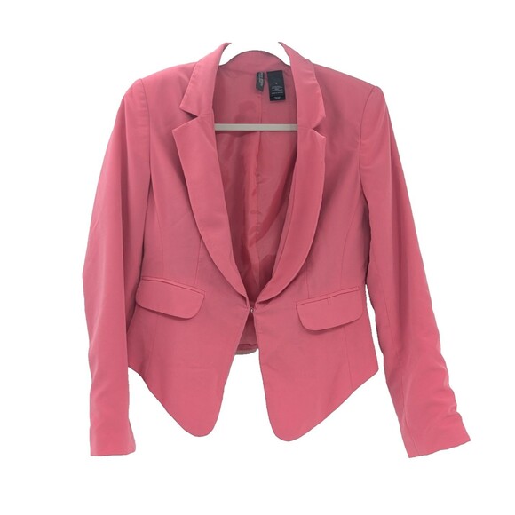 Bisou Bisou Michele Bohbot Hot Pink Blazer Hook & Eye Jacket Womens Size Small - Picture 2 of 7
